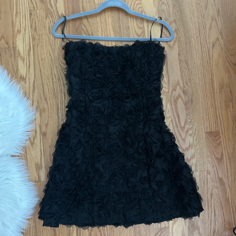 Strapless black floral mini dress from White Fox!!